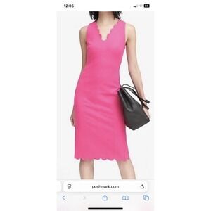 Banana Republic Dress Sz 10 Pink  Scallops Neck Brand New